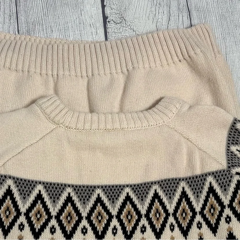 Gymboree Boys Fair Isle Cream Knit Nordic Sweater Size 12